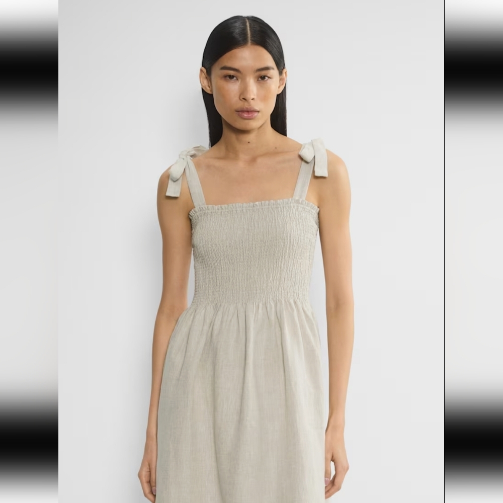 Wilfred Cream Tie-Strap Mini Dress